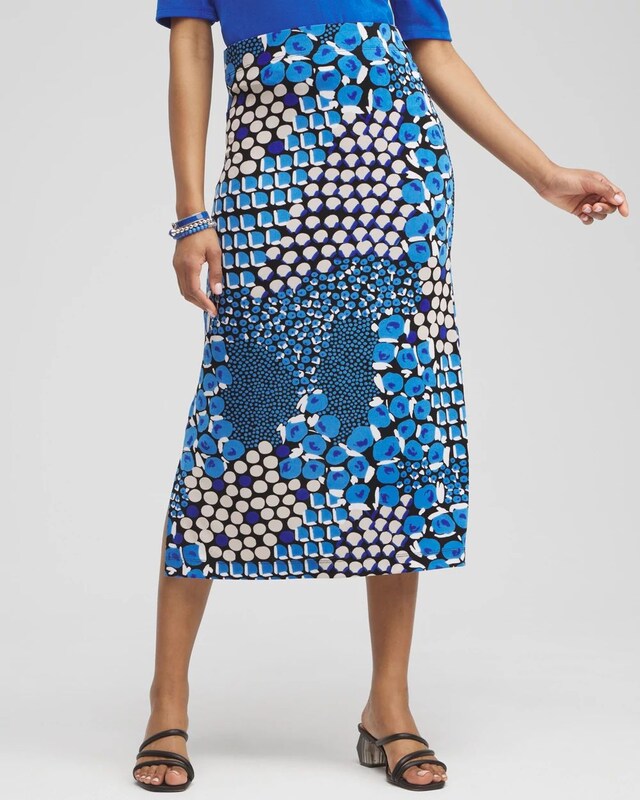 Travelers Mixed Dots Midi Skirt